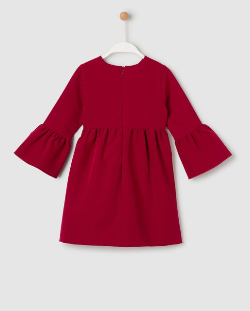 Vestido de niña granate con volantes