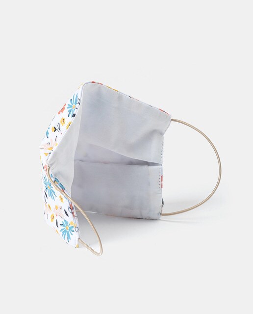 Mascarilla higiénica de tela Banarassi lavable y reutilizable con estampado floral multicolor