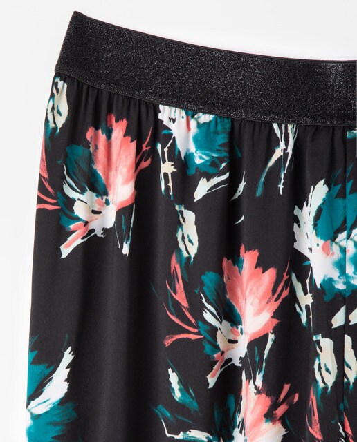 Pantalón de mujer talla grande fluido estampado