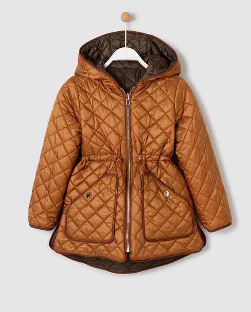 Parka reversível acolchoada bicolor