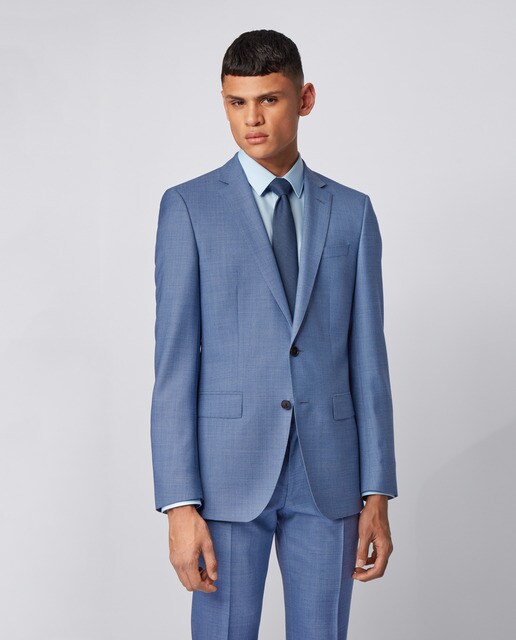 Traje de hombre slim microestampado turquesa