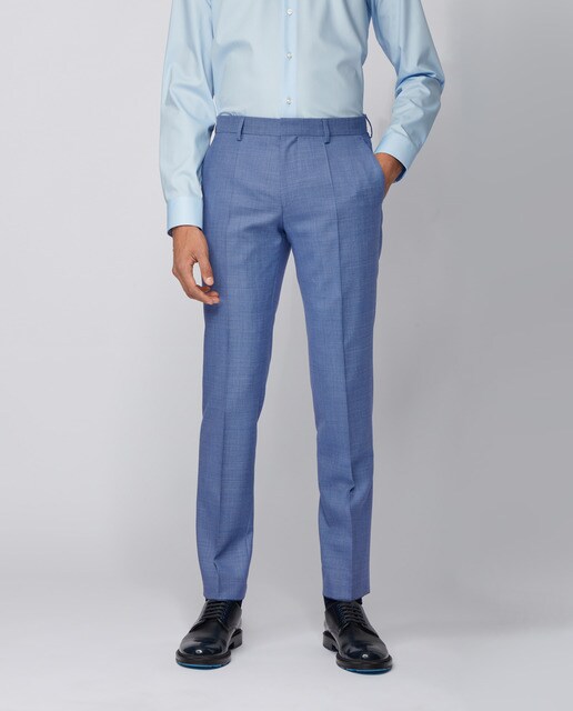 Traje de hombre slim microestampado turquesa