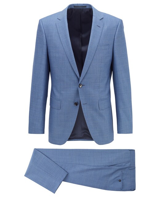 Traje de hombre slim microestampado turquesa