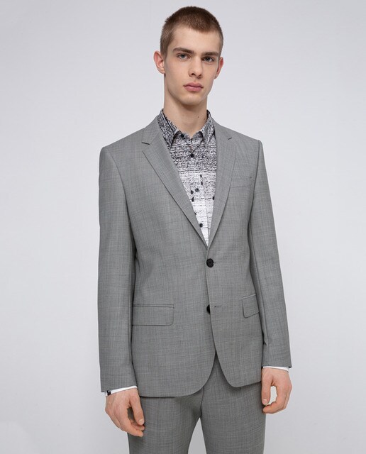 Traje de hombre slim microestampado gris