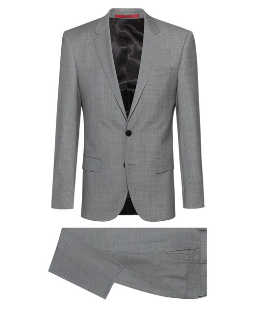 Traje de hombre slim microestampado gris