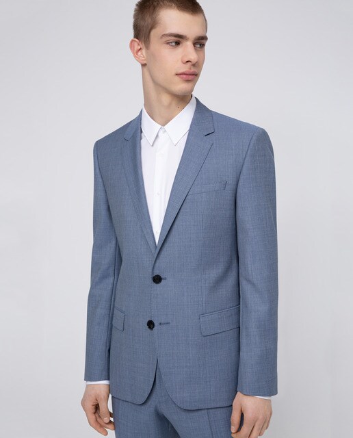 Traje de hombre slim microestampado turquesa
