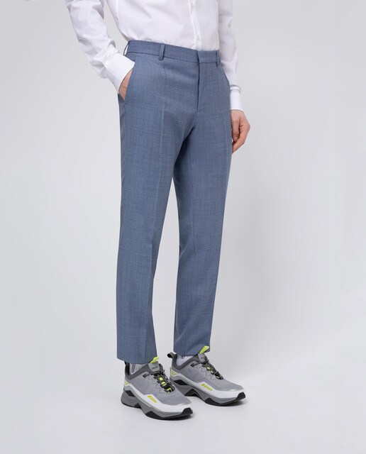 Traje de hombre slim microestampado turquesa