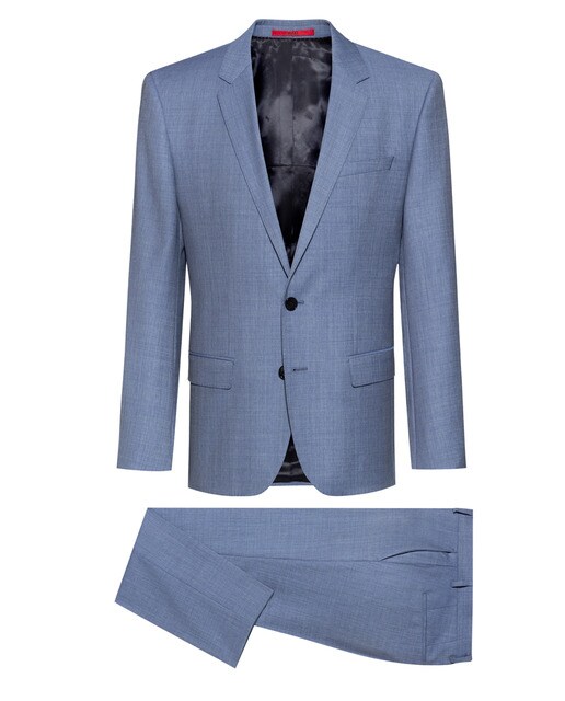 Traje de hombre slim microestampado turquesa