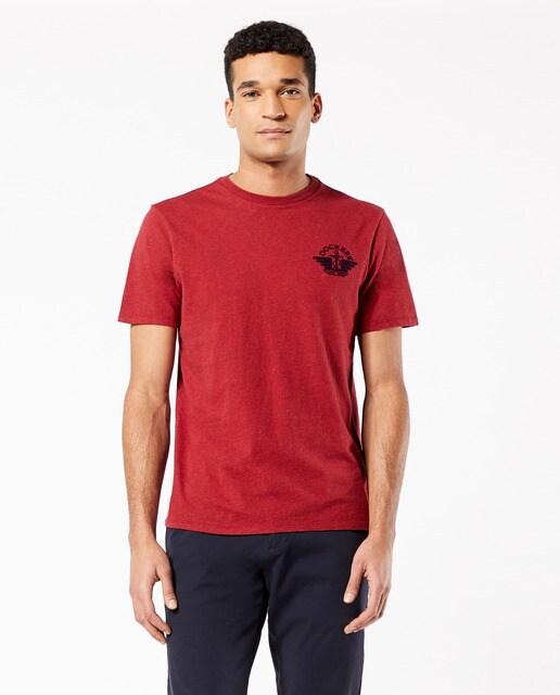Camiseta de hombre roja de manga corta