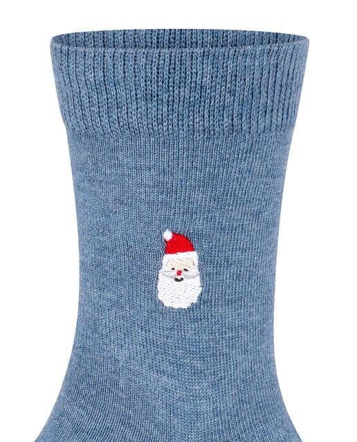 Meias infantis azuis com Pai Natal