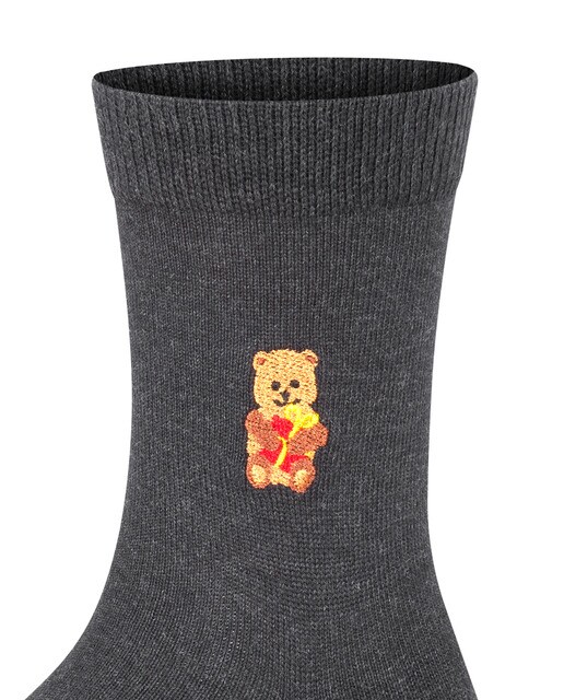 Meias infantis cinzentas com urso