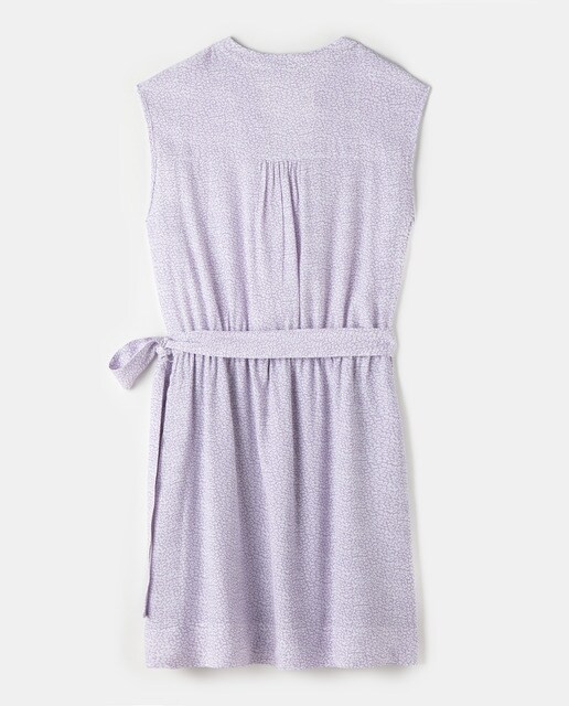 Vestido de crepe com manga curta