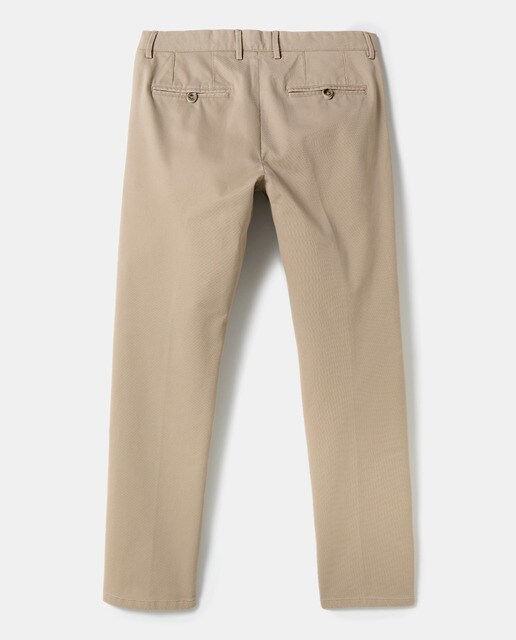 Calças chino de homem slim bege