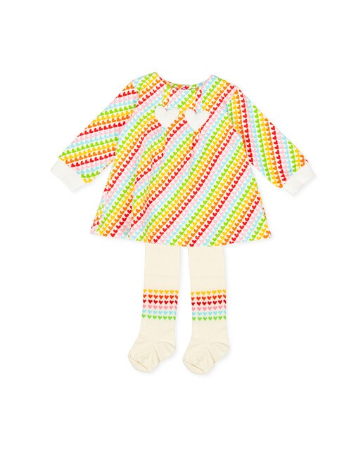 Vestido com collants multicolor de bebé