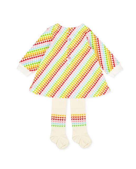Vestido com collants multicolor de bebé