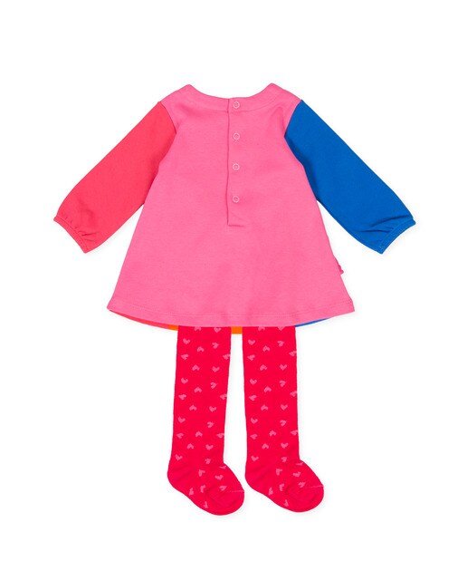 Vestido com collants multicolor de bebé