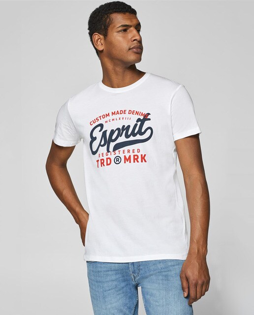 Camiseta de hombre Esprit blanca de manga corta