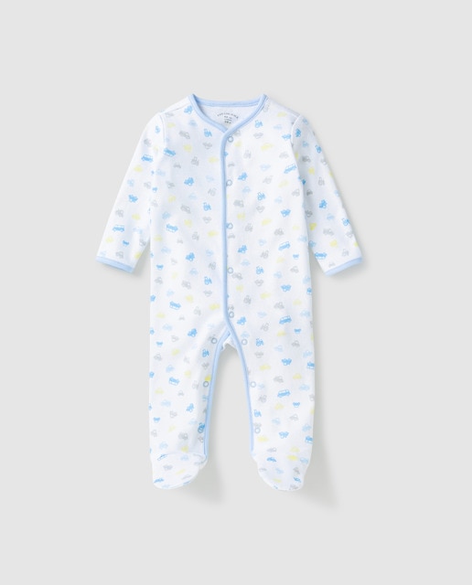 Pack de babygrows compridos de bebé com carros e letras