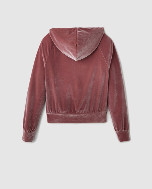 Sweatshirt de veludo rosa