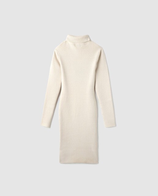 Vestido canelado cru