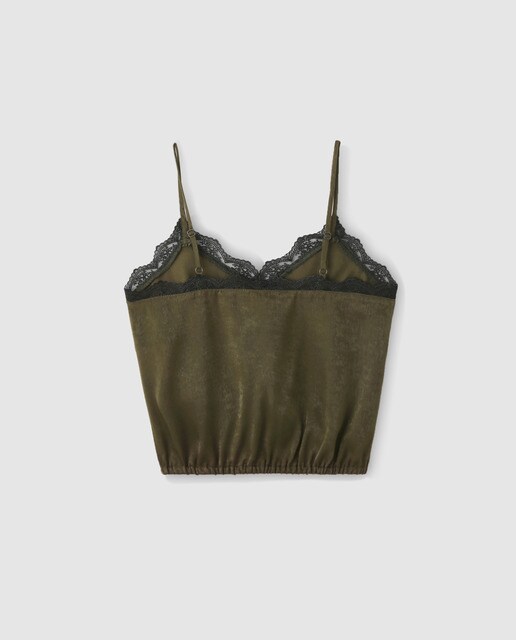 Top caqui com renda