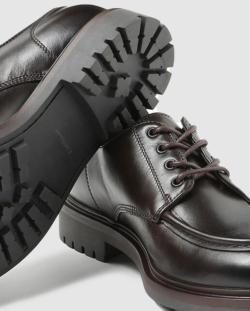 Zapatos de cordones de hombre Emidio Tucci en piel de color marrón