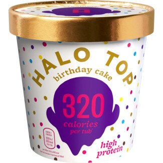 Halo Top Gelado de Bolo de Aniversário embalagem 473 ml