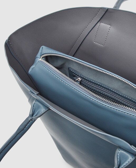 Bolso shopper El Corte Inglés en azul con bolsillos interiores