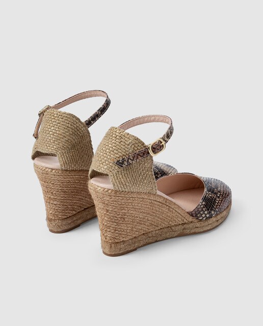 Alpargatas de cuña de mujer Zendra Basic con print serpiente