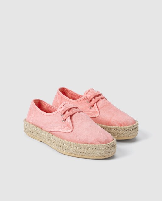 Alpargatas planas de mujer Green Coast de algodón rosa