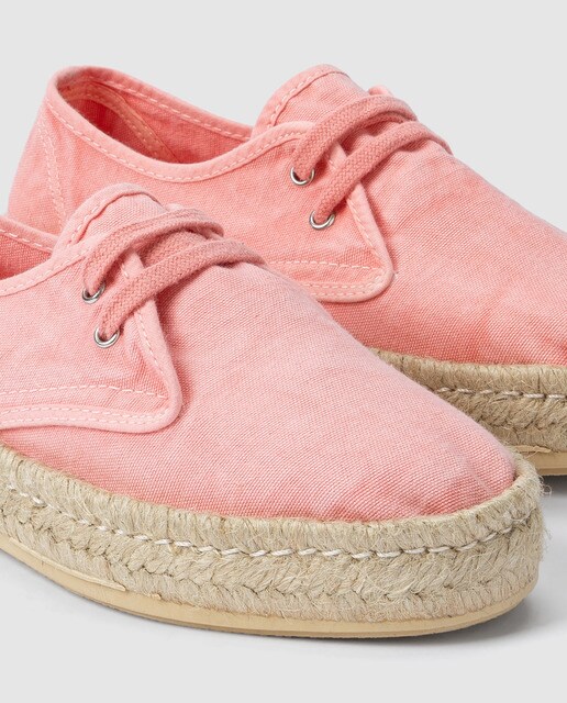 Alpargatas planas de mujer Green Coast de algodón rosa