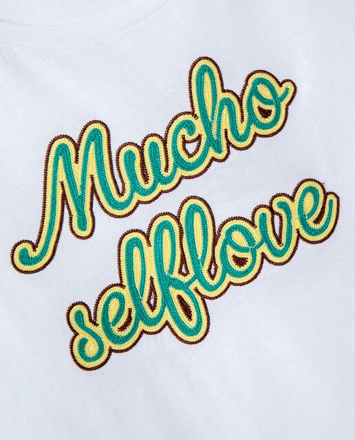 Camiseta de mujer 100% algodón con mensaje delantero