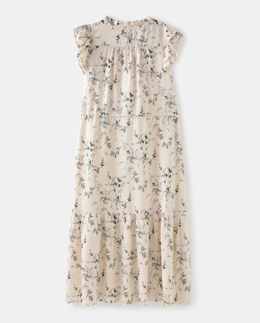 Vestido midi com estampado floral