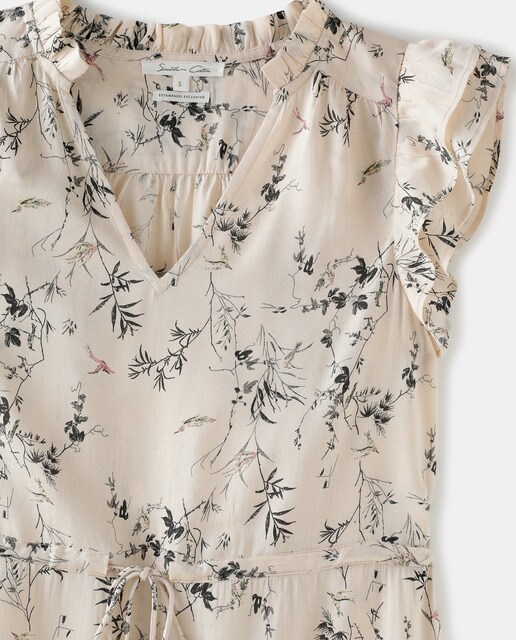 Vestido midi com estampado floral