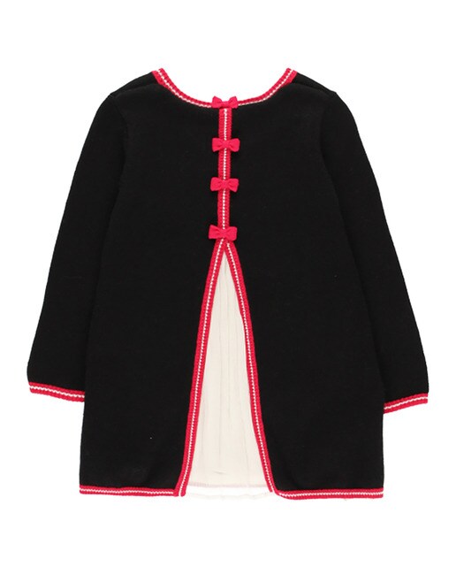 Vestido de tricot às bolinhas preto