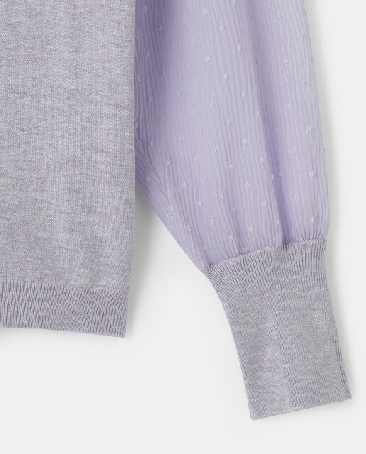 Jersey de mujer con mangas de bambula y cuello pico