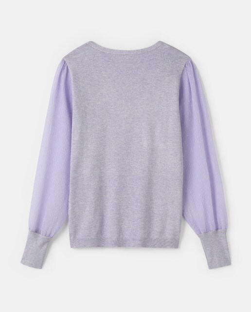 Jersey de mujer con mangas de bambula y cuello pico