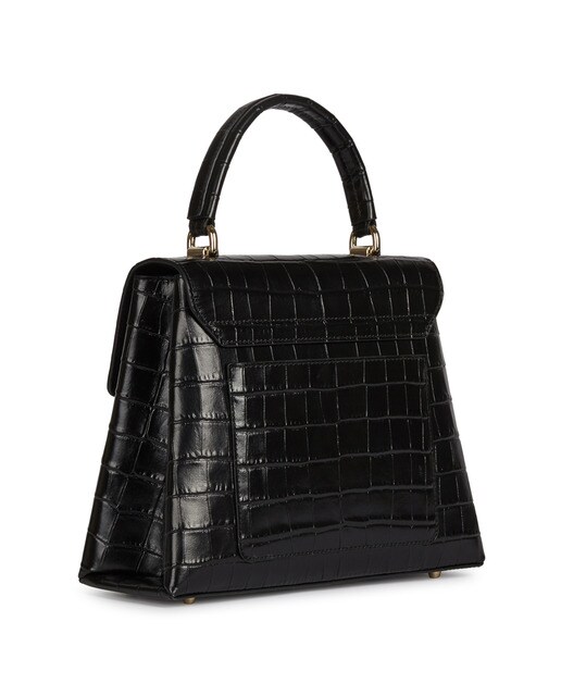 Bolso de mano pequeño Furla 1927 de piel con grabado coco en negro