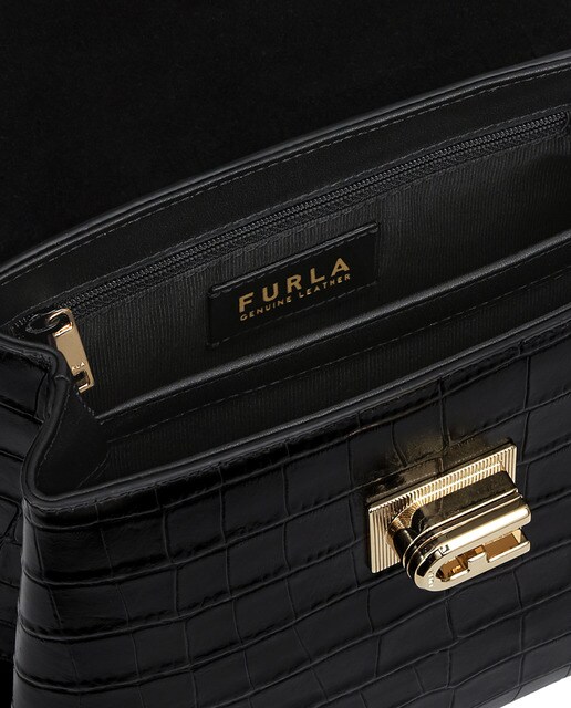 Bolso de mano pequeño Furla 1927 de piel con grabado coco en negro