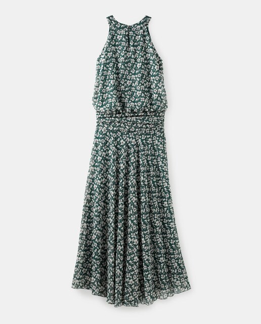 Vestido fluido con escote halter
