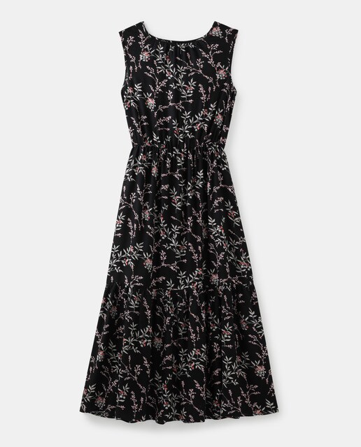 Vestido comprido com estampado floral