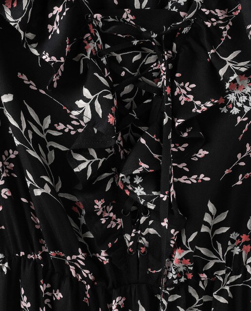 Vestido comprido com estampado floral