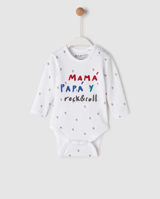 Body de bebé niño ''Papá, mamá y rock & roll''