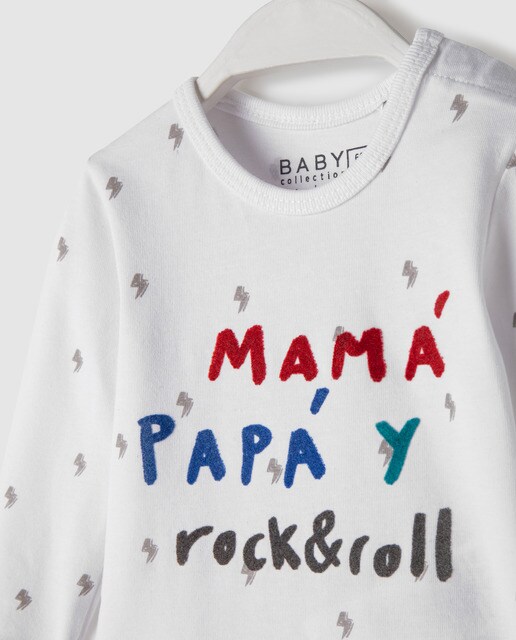 Body de bebé niño ''Papá, mamá y rock & roll''
