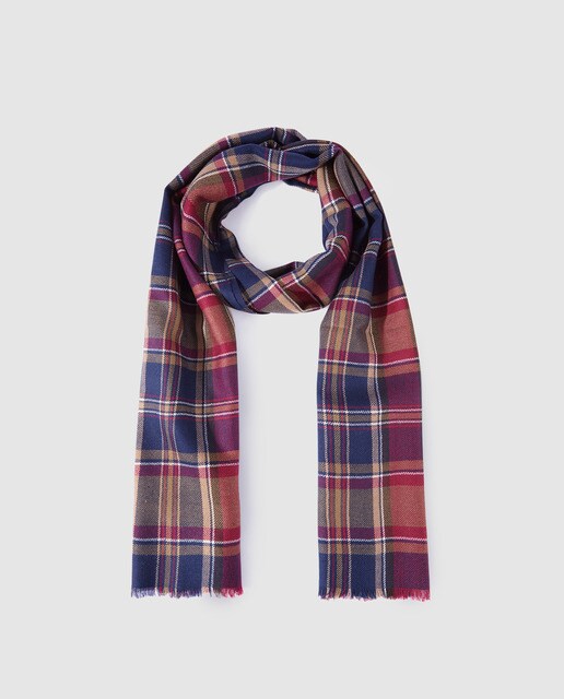 Bufanda de hombre multicolor estampado cuadros
