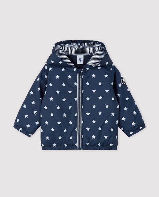 Parka estampada azul de bebé