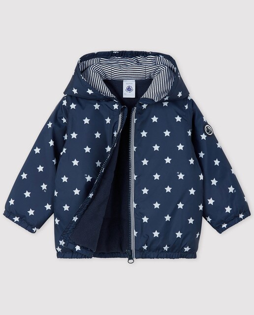 Parka estampada azul de bebé