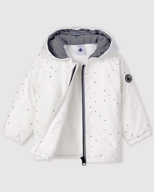 Parka estampada branca de bebé