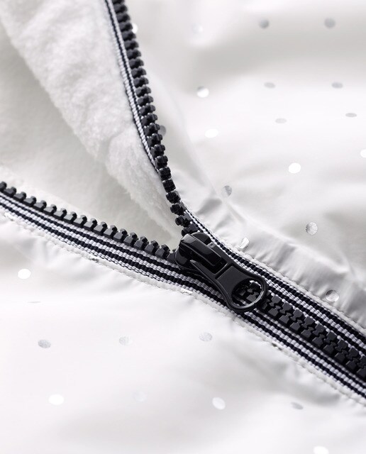 Parka estampada branca de bebé