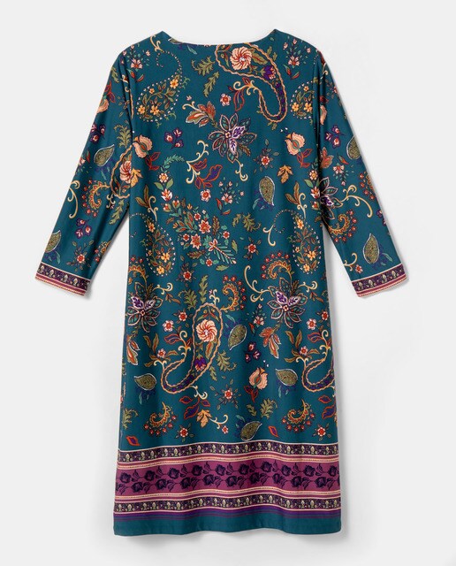 Vestido tipo túnica com estampado paisley